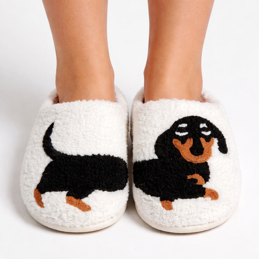 Calista - Dachshund Closed Toe Slippers
